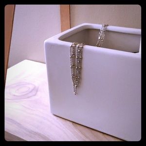 Sterling Silver Triple Chain Bead Necklace